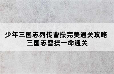 少年三国志列传曹操完美通关攻略 三国志曹操一命通关